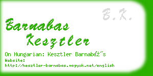 barnabas kesztler business card